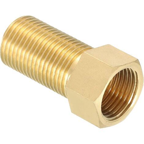 Laiton Mâle à Femelle Tuyau Raccord Extension - pour Transport Huile Liquide Gaz, Application Externe/Industriel (1/2PT Filetage, 50mm Longueur) (1/5)
