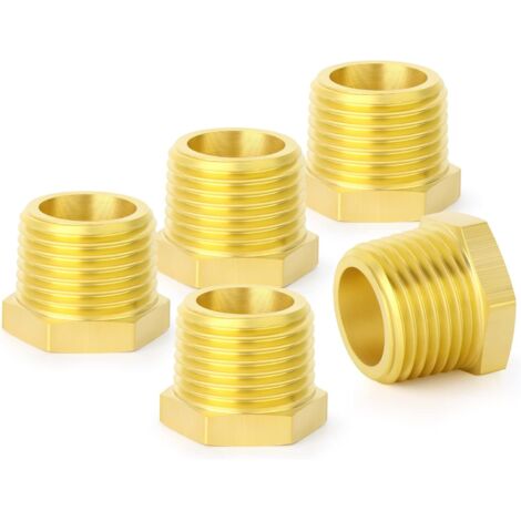 5 pièces en laiton réducteur hexagonal 3/8 "BSP mâle x 1/4" BSP femelle, raccord de tuyau fileté - 1"-1/2" (1/5)