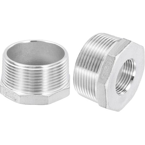 5Pcs 3/4" Mâle à 1/4" Femelle NPT 304 Acier Inoxydable Réducteur Hex Bushing, Adapter Raccord pour systèmes industriels, pétrole/gaz, eau, HVAC et plomberie - 1-1/2" Male to Female (1/5)