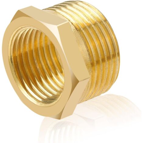 éducteur en laiton 1/2" BSP (18mm) Femelle x 3/4" (26mm) Mâle, Reduction 3/4 1/2, Raccords Réducteur, Joints et de Plomberie pour Tuyauterie Eau - (1/5)