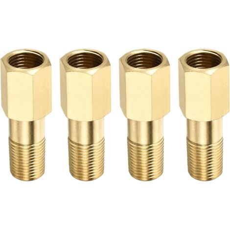 4 Paquet Rallonge Connecteur Tuyau Raccord - Laiton Hex Couplage, Convertisseur Adaptateur, Appliquer à Industriel Utilisation, (G1/8 Femelle G1/8 Mâle 35mm, Doré) (1/5)