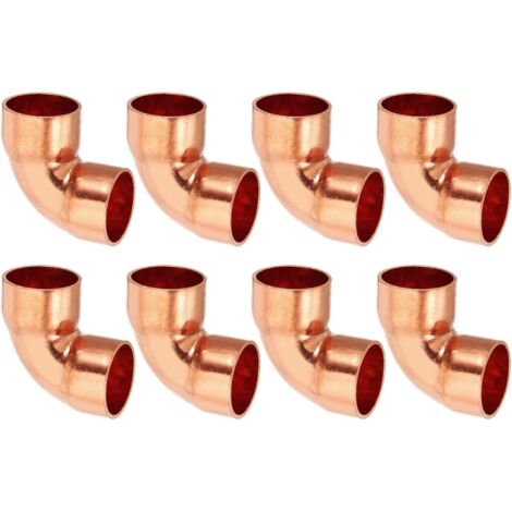 6pcs Raccord Coudé en Cuivre pour Tuyaux Gaz, 12.7mm Tuyau d'Arrosage Durite Essence, Raccords Tuyauterie à Pression HVAC Climatisation Plomberie, Épaisseur 1mm - 3/4" (1/5)