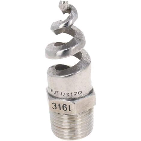 1/2BSPT Lot de 2 buses pulvérisation en acier inoxydable 316 avec filetage mâle et cône spirale Finition polie - 1Pcs