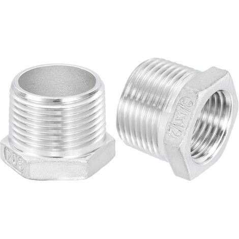 5Pcs 3/4" Mâle à 1/4" Femelle NPT 304 Acier Inoxydable Réducteur Hex Bushing, Adapter Raccord pour systèmes industriels, pétrole/gaz, eau, HVAC et plomberie - Male to 1/2" Female (1/5)