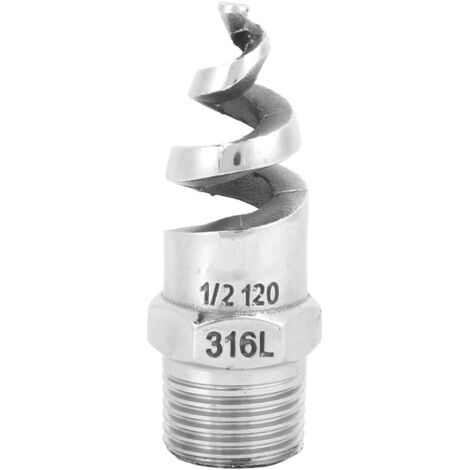 BUSE SPIRALE SPJT FILETAGE MÂLE EN ACIER INOXYDABLE 316L ACCESSOIRES D'ARROSAGE ANTI-OBSTRUCTION DE PULVÉRISATION DURABLE HAUTE PERFORMANCE POUR UTILISATION INDUSTRIELL (Gz/8 DN10) - G1/2DN15