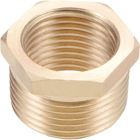 Raccord de Tuyau en Laiton Mâle G3/4 x Femelle G1/2-1 Pièce - Idéal pour la Connexion Tuyaux Adaptateur Réduction Hexagonale Ton Doré (1/5)