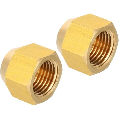 1/2-20 Unf Bouchon de Compression en Laiton, 2 Pièces Valve d'Arrêt Externe à 45 Degrés pour Raccord Tube Bride Climatiseur Hvac - UNF (1/5)