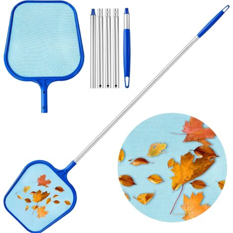 Épuisette de bassin pour algues - Maille fine Avec filet profond et plat interchangeable piscine bleu (1/5)