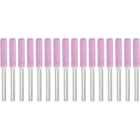 16 Pcs Affûteur De Chaîne Tronçonneuse Diamant 3/16 Pouce Pierre À Aiguiser Haute Dureté Kit Polissage Outil Meulage Bijoux Bois, Rose (4.8mm) - (1/5)