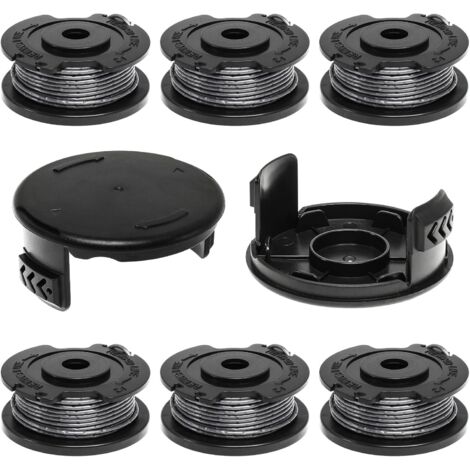 6 Pièces Bobine Rechange pour Bosch ART 23 SL 26 SL- Ø1,65mm 4,9m Coupe Bordure F016800569 F016800385 avec Couvercle de F016F04557 -