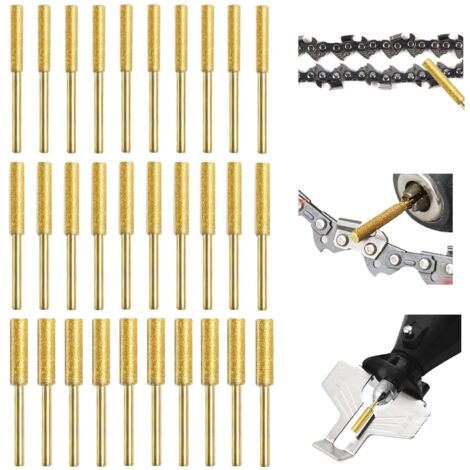 30 Piezas Lime à Pierre pour Scie Chaîne,Gabarit Affutage Chaine,Haute Dureté Diamant Tronçonneuse,Fraise Affûtage,4.0mm/4.8mm/5.5mm - (1/5)
