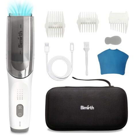 Tondeuse à cheveux pour enfants, sous vide bébé, silencieuse, Fonctionnement sans fil étanche, Rechargeable rapide par USB, 3 peignes de guidage (aspirateur) Aspirateur - (1/5)