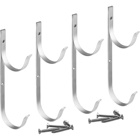 Support pour épuisette de piscine, support épuisette, 4 supports rangement accessoires piscine Argenté - (1/5)