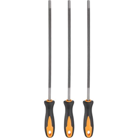 3pcs Lime A Chaine Tronconneuse, 5.5mm (7/32-inch) Ronde Affutage Outil Avec Poignee Plastique Pour Affutage, Meulage Gris - (1/5)