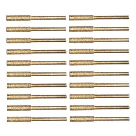 20 Pièces Affuteuse de Chaine Tronconneuse, Affûteur Tronçonneuse Bavure Pierre à Aiguiser Limes d'affûtage Émeri Lime Chaîne pour Affûtage Eronçonneuse et Poncer Or 4mm (1/5)