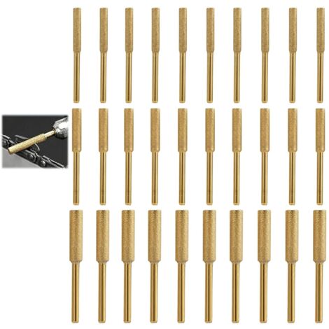 30 Pièces Ensemble d’Affûteurs Diamantés pour Tronçonneuse,Affûteuse de Chaînes avec Gabarit,Tailles Variées:4.0mm,4.8mm,5.5mm,Pour Polissage,Lustrage et Entretien Efficace Tronçonneuses - (1/5)