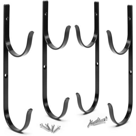 Crochet de clôture piscine – fixation télescopique en alliage d'aluminium Supports crochets pour Crochets poteaux télescopiques, râteaux à feuilles, - 4 packs black (1/5)