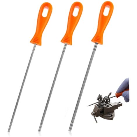 Lime de tronçonneuse 3 pièces, outil professionnel d'affûtage chaîne avec poignée orange confortable (4.0mm/4.5mm/4.8mm) - (1/4)
