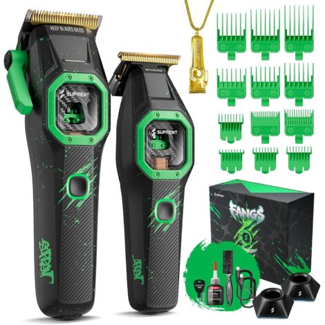 Tondeuse Cheveux Hommes, Professionnelle Digitale sans Fil, Moteur 13000 tr/min, Performance de Coupe avec Contrôle Vitesse par AI Vert -