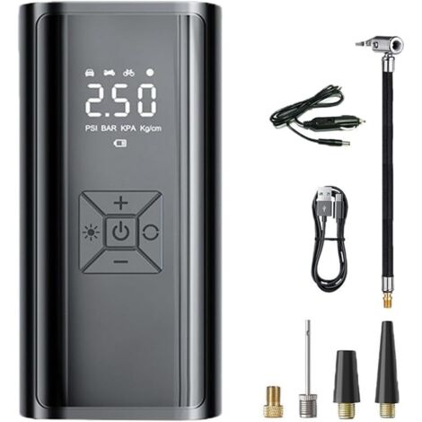 Gonfleur Pneus Voiture pour Fiat Marea Multipla Seicento, Compresseur à Air Portatif avec Lumière LED Electrique - (1/5)