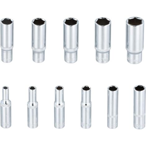 Lot de 11 Douilles Longues, Jeu Hexagonales, Douille Coffret Longue, 4-14mm, 50 mm long - (1/5)