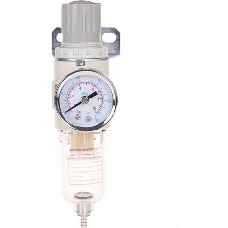 Combiné régulateur/filtre à air 1/4" NPT, filtre avec séparateur d'eau pour compresseur d'outils pneumatiques manomètre Séparateur D'eau À Air Comprimé - (1/5)