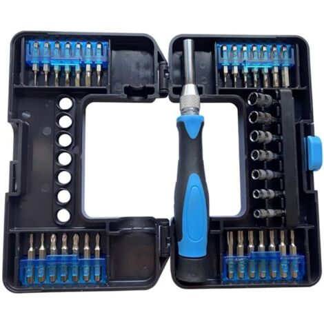 Ensemble de tournevis à cliquet 72 dents en acier au chrome vanadium composé d'un et d'une clé douille. - (1/5)