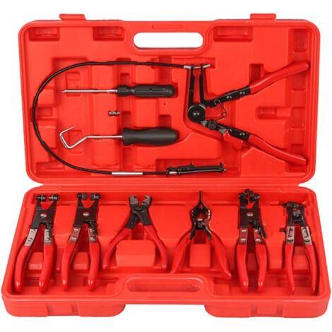 Tournevis pour retirer les joints d'huile 9 pièces de collier serrage automatique, ensemble pinces à anneau, type câble fil flexible, colliers démarrage conjoints, her - (1/5)