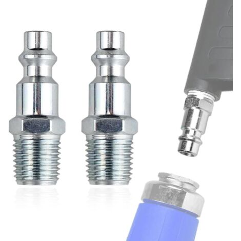 WUY Accessoires de compresseur pneumatique,Deux raccords rapides pour air comprimé, filetage mâle NPT 1/4", norme américaine, adaptés aux compresseurs et outils pneumatiques. - (1/5)