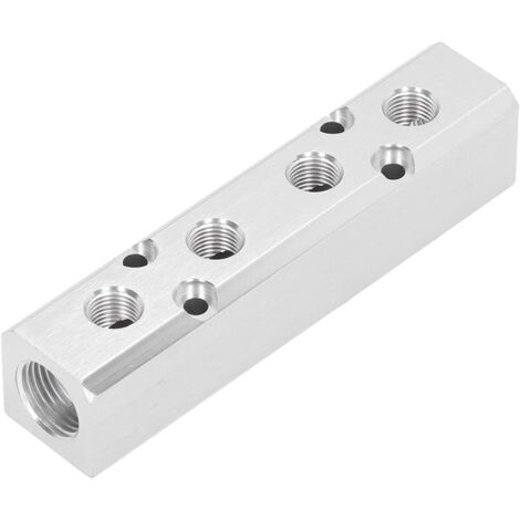 Collecteur Pneumatique, G1/2 Entrée G1/4 Sortie de Distribution Pneumatique 30x30mm Connecteur Bloc D'air(SY30-02-4F) - (1/5)