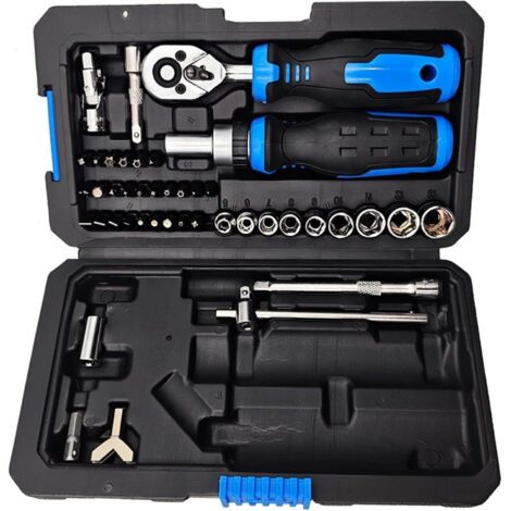 Ensemble complet d'outils à cliquet 43 pièces en ABS professionnel pour réparation électronique automobile et appareils électroménagers - (1/5)