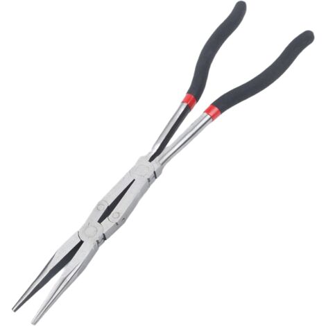 Ensemble de pinces à bec aiguille longue portée avec pointes droites 45° et 90°, double articulation en acier haute teneur carbone pour les espaces restreints, réparation automobile -