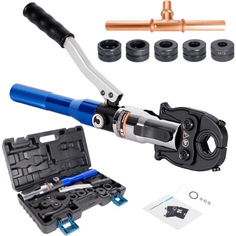 Pince à sertir professionnelle hydraulique avec mâchoires, ensemble d'outillage de presse, contour M 12-15-18-22-28 pour tubes en cuivre, acier C et inoxydable -