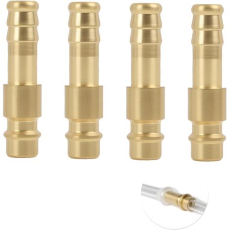 4 PCS Buse de Couplage à Air Comprimé 9mm Laiton DN9, Buses Pneumatique avec Valve Antifuite, Raccord Fileté pour Tuyau Ø10mm, Connexion Rapide Compresseur et Outils Pneumatiques - (1/5)