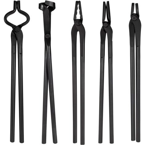Pinces de forgeron ensemble d'outils forgeage fabrication couteaux 5 pièces -