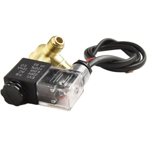 Électrovanne de compresseur d'air avec clapet anti-retour, fonctionnement silencieux sans huile pour pompes à air et outils pneumatiques, 3/8" M14 1,5 mm -