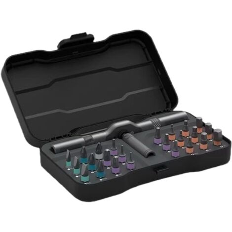 Ensemble de Tournevis à Cliquet,Kit De Clés Haute Résistance Set Cliquet Portable 24-en-1 Pour Appareils Électroniques, Maison, Meubles, Automobile, Électricien et Bricolage - (1/5)