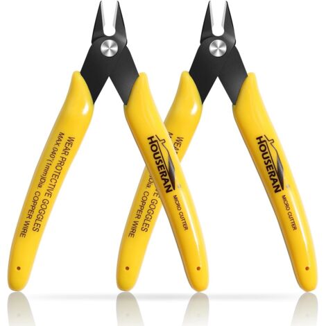 Lot de 2 pinces coupantes affleurantes 12,7 cm avec ressort, pince coupante latérale, mini coupe-fil pour la fabrication bijoux, modèles en plastique, attaches zippées, appareils - (1/5)