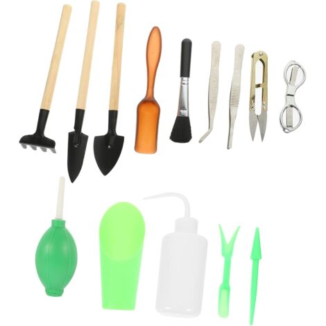 Kit Outils de Jardinage pour Bonsaï Truelle Râteau Cultivateur Cisaille Pince à Épiler Ensemble Outils de Jardinage à Main (1/5)