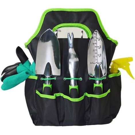 Outils de Jardin Kit Jardinage Ensemble d'outils de Jardin, Outil en Alliage d'aluminium et de magnésium 6 pièces + Sac + Gant + Bouilloire, Ciseaux à Pelle à bonsaï avec Coffrets Cadeaux de Jard (1/4)