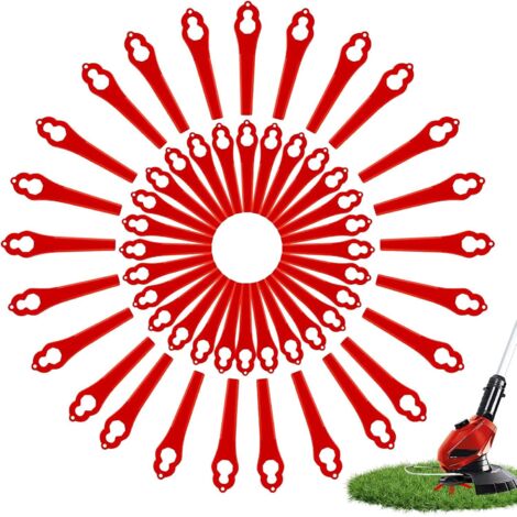 Lot de 200 lames rechange pour coupe-bordure Einhell GE-CT 18 Li, GC-CT 18/24 BG-CT RG-CT en plastique coupe-bordures sans fil (deux trous - Pièces (1/5)