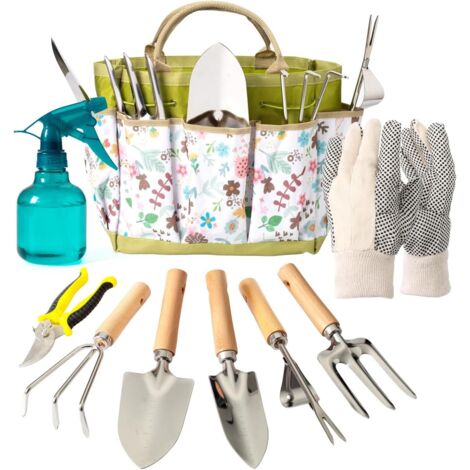 Set de 3 Outils de Jardinage Solide, Kit Jardin en Alliage d'Aluminium avec Poignée Ergonomique, Comprend Pelle, Transplantoir et Griffe à Main pour Plantation et Pelouse, Orange (1/5)