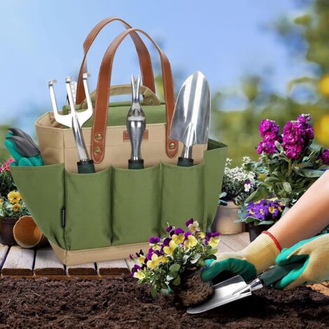 10 Pièces Kit Ensemble D'outils De Jardinage Bricolage avec Sac À Main Organisateur D'outils De Jardin Outils De Jardinage À Main Cadeaux De Jardinage Idéaux pour Les Femmes Et Les Hommes (1/5)