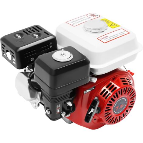 Moteur Essence 4 Temps, 7.5CV 212CC OHV, Thermique, Refroidi par Air 3600RPM, pour Pompe Eau Génératrice Bétonnière Tondeuse Kart Chantier BTP, Réservoir 3.6L Démarrage Manuel -