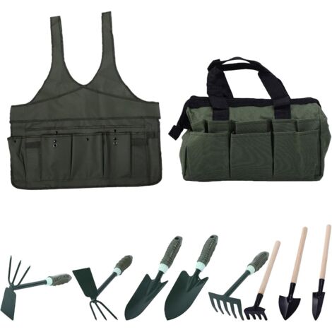 Ensemble D'outils de Jardin, 9 Pièces D'outils de Jardinage Robustes avec Sac de Rangement Oxford, Kit de Jardinage Polyvalent pour Creuser, Planter, Le Jardin (1/5)