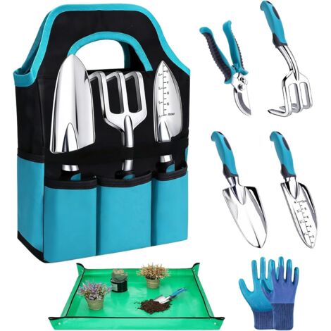 Kit à Outils de Jardinage, 7 Pièces Outillage de Jardin, Kit de Jardinage Outillage Antirouille,Cadeau Jardin pour Les Femmes et Les Hommes (1/5)