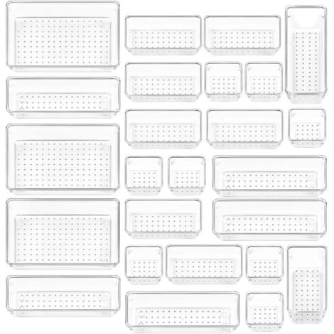 Lot de 25 organiseurs tiroir rangement polyvalents pour ustensiles cuisine et Transparent Points Inf茅rieurs 2 - (1/5)