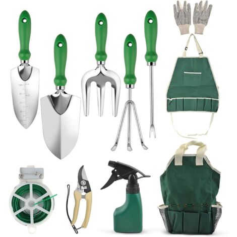 Ensemble d'outils de jardin, ensemble de travail de jardinage durable extérieur avec poignée ergonomique, ensemble d'outils de plantation de jardin, kit d'outils de jardin manuel en acier (1/5)