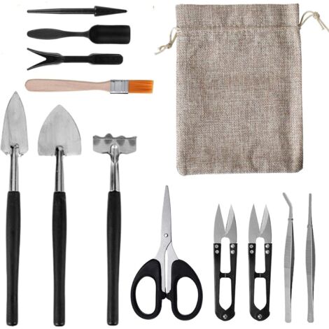 Kit d'Outils 13-en-1 pour Succulentes avec Sac de Rangement - Coffret Jardinage Miniature pour Plantes d'Intérieur, Terrariums & Rempotage - Idéal comme Cadeau pour Amoureux des Plantes (1/5)