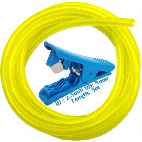 Conduite de Carburant, Durite Essence 5 m, Tuyau Tondeuse 2,5 x mm, avec 1 coupe-tube, adaptée aux tondeuses à gazon, scies chaîne, souffleurs - (1/5)